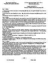 Đề thi chọn học sinh giỏi môn Hóa học Lớp 11 - Năm học 2018-2019 - Sở giáo dục và đào tạo Nghệ An (Có đáp án)